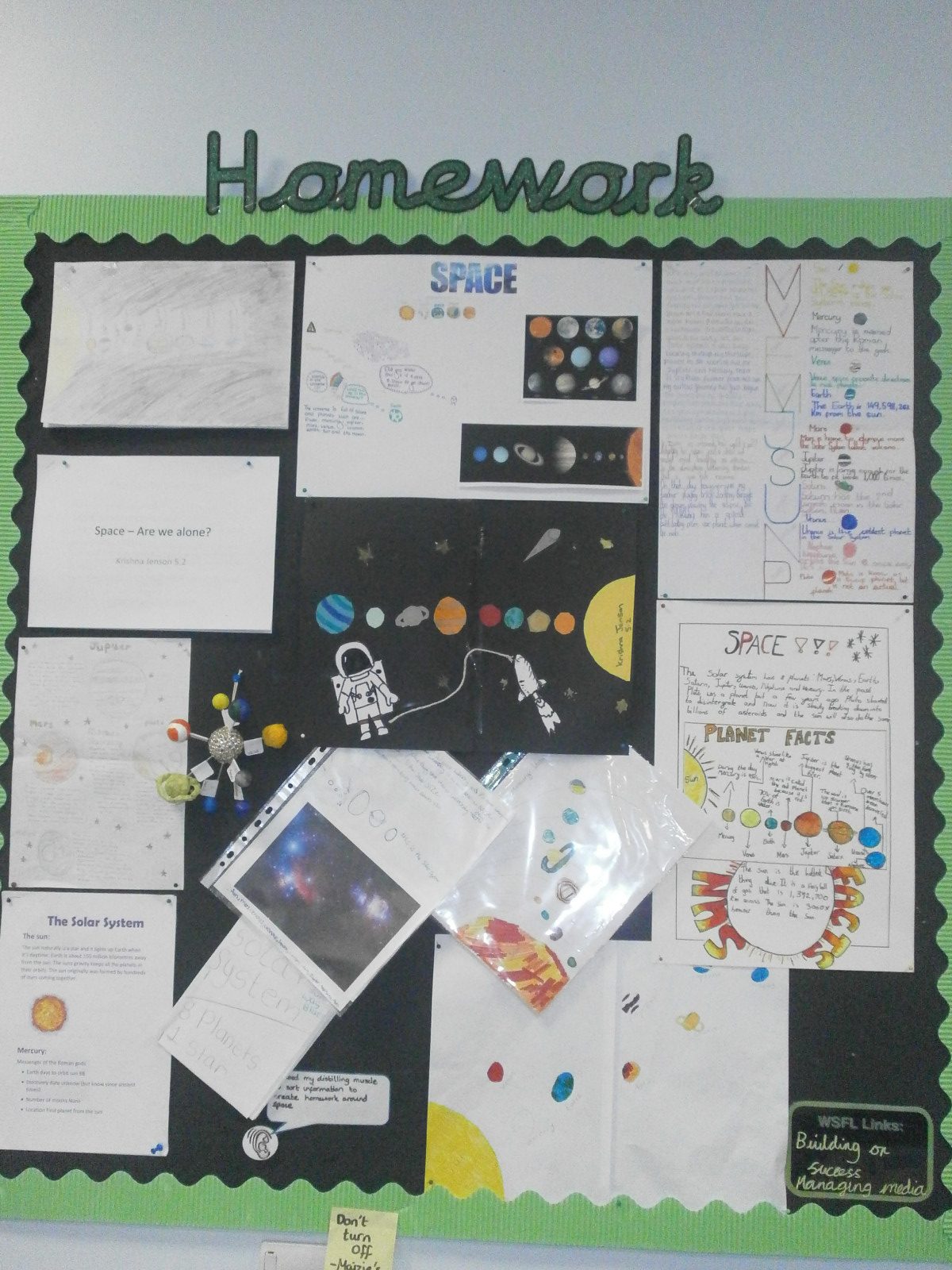 year 5 space homework