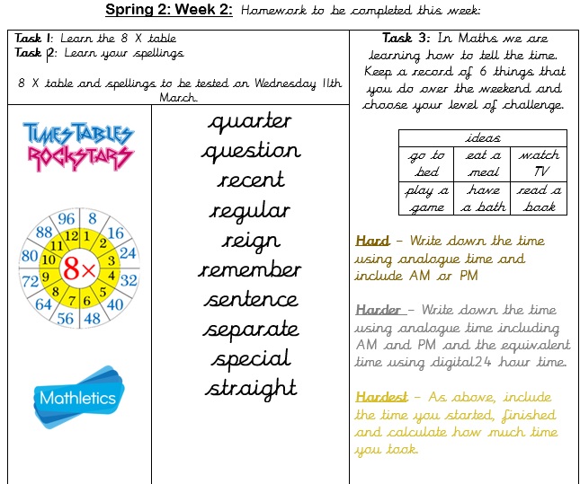 wibsey primary school homework